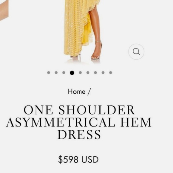 Mac Duggal 93741 Imitation Pearl One Shoulder Beaded High Low Dress 6 - Picture 8 of 8